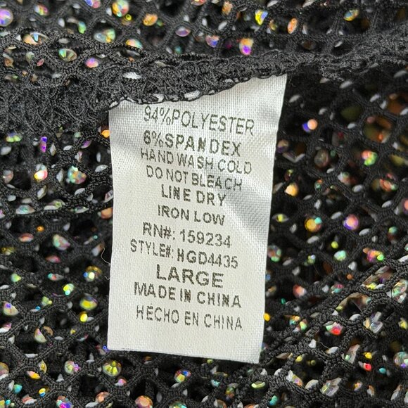 Hot & Delicious Women’s Black Sheer Mesh Dress Stretchy Design Size L - New - Picture 8 of 10